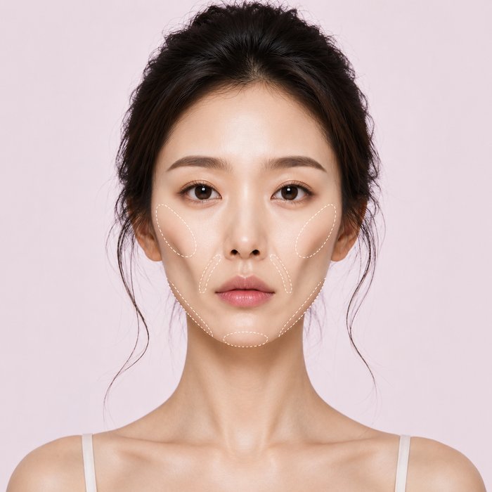 Facial areas treated for contouring and volume loss at LS Clinic