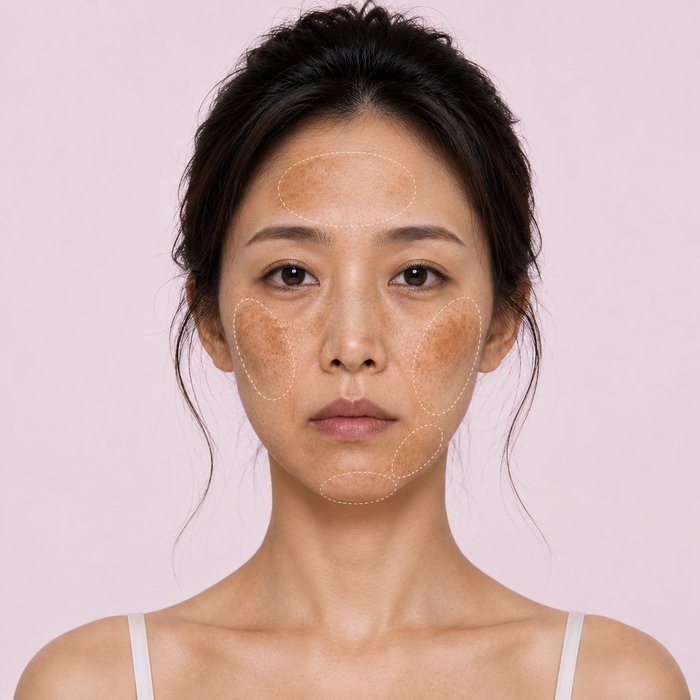 Pigmentation zones — freckles, sun spots and melasma — treated at LS Clinic
